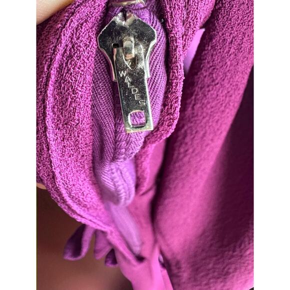 Vintage 1940s Dress Peplum Sequined Plus Sized Crepe Sequin Purple XL 1X - Picture 6 of 8